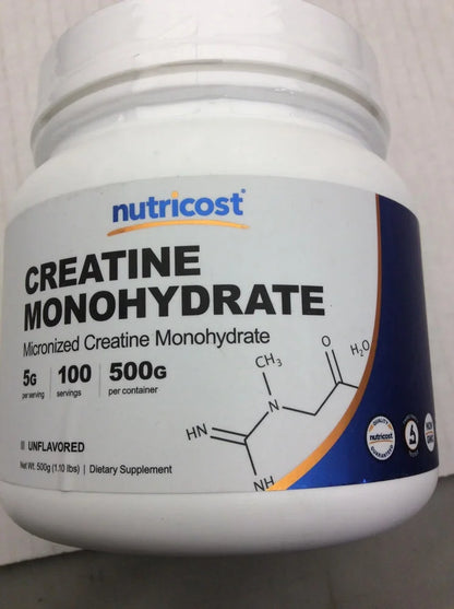 Creatine Monohydrate Powder 500 Grams (Unflavored) Supplement